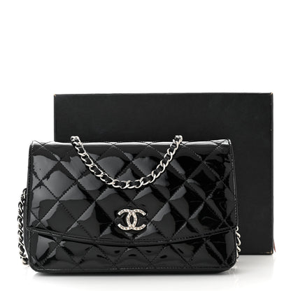 Chanel Patent Quilted Brilliant Wallet On Chain WOC Black 12 of 12