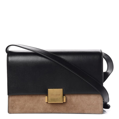 Saint Laurent Calfskin Suede Medium Bellechasse Black Beige 2 of 11