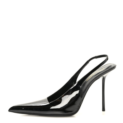 Saint Laurent Patent Calfskin Paloma 105 Slingback Pumps 40.5 Beige 1 of 8