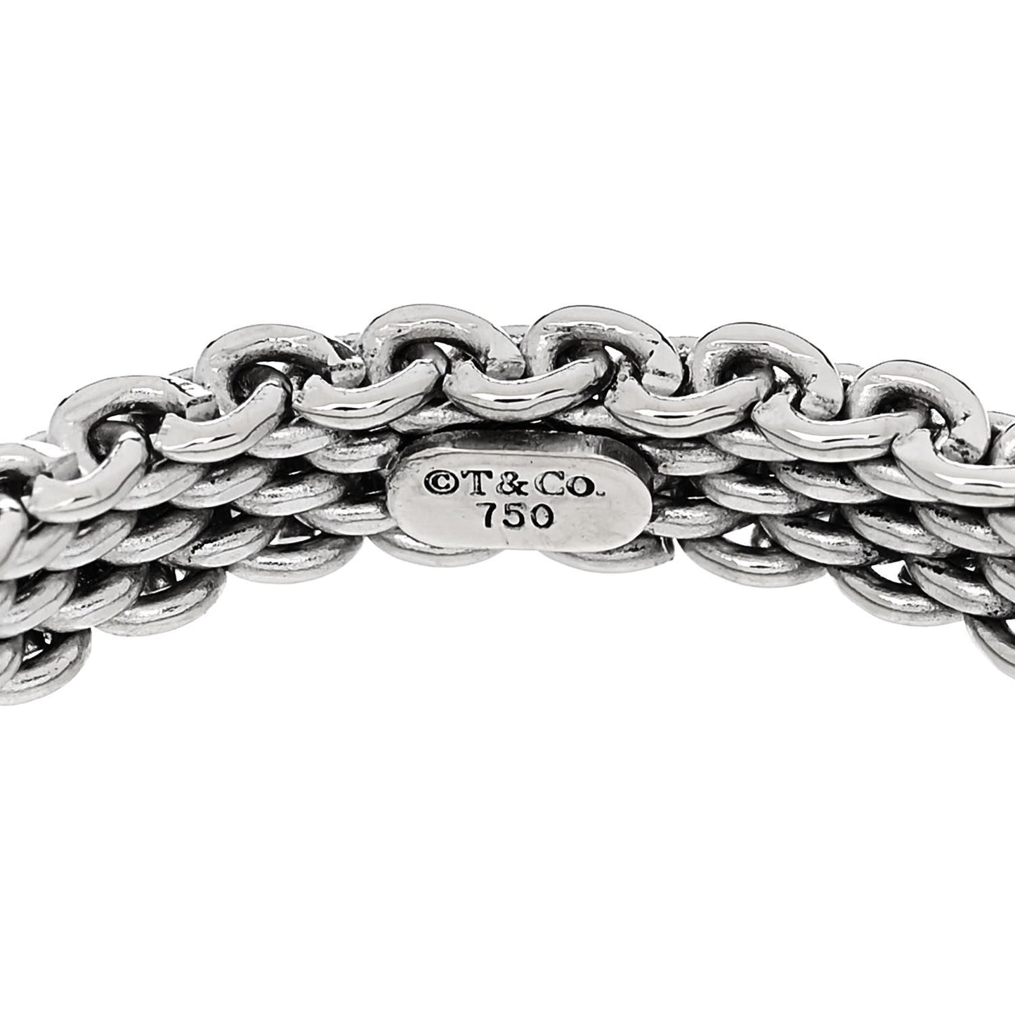 18K White Gold Narrow Mesh Somerset Ring 58 8.5