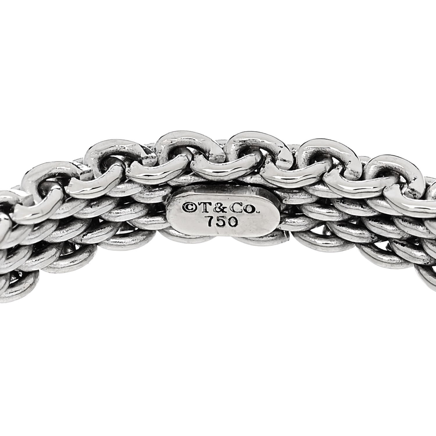 Tiffany 18K White Gold Narrow Mesh Somerset Ring 58 8.5 4 of 4