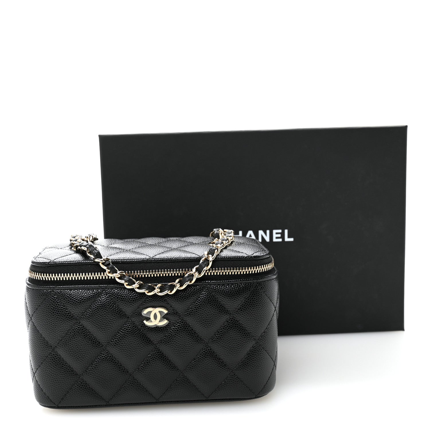 Chanel Caviar Quilted Small Vanity Case With Chain Black 11 of 11