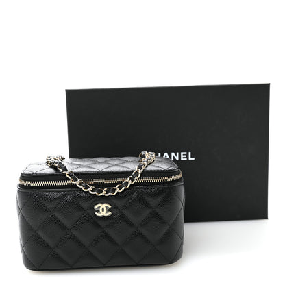 Chanel Caviar Quilted Small Vanity Case With Chain Black 11 of 11