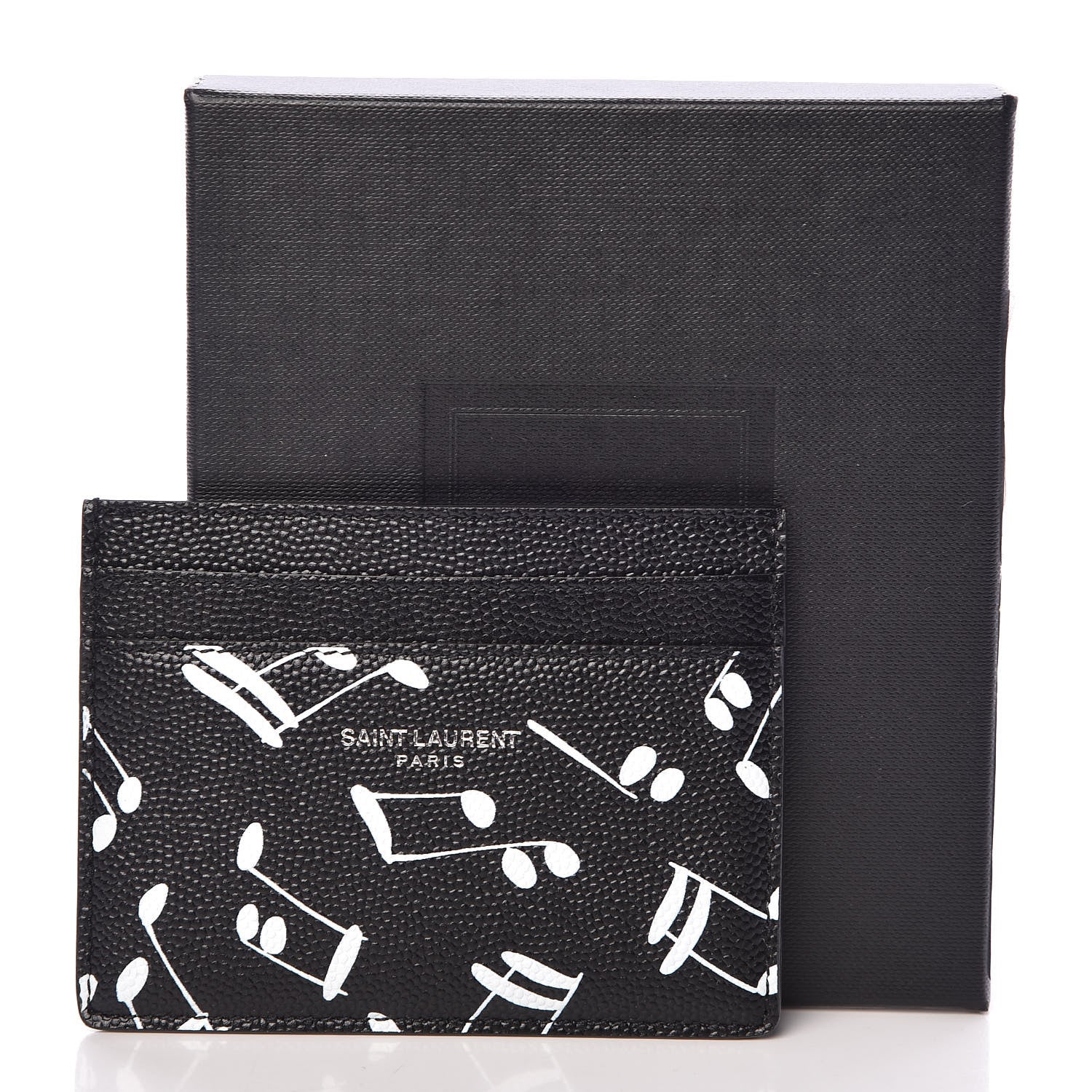 Saint Laurent Grain De Poudre Musical Notes Credit Card Case Black 7 of 7