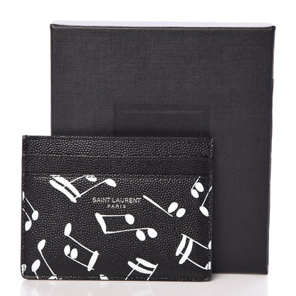 Saint Laurent Grain De Poudre Musical Notes Credit Card Case Black 7 of 7