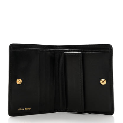 Miu Miu Nappa Matelasse Bi-Fold Compact Wallet Black 5 of 7