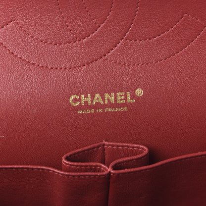 Chanel Lambskin Chevron Quilted Jumbo Double Flap Dark Red 8 of 12