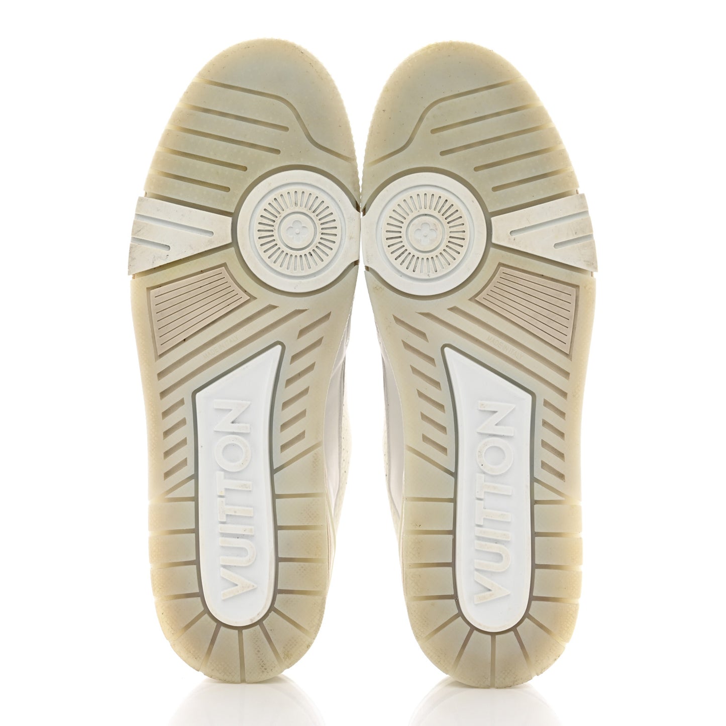 Calfskin Mens LV Trainer Sneakers 9 White