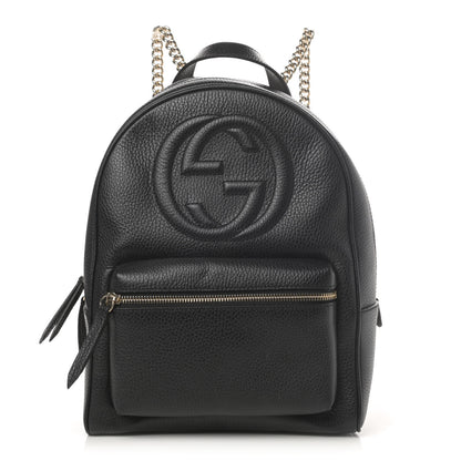 Gucci Pebbled Calfskin Soho Chain Backpack Black 1 of 5
