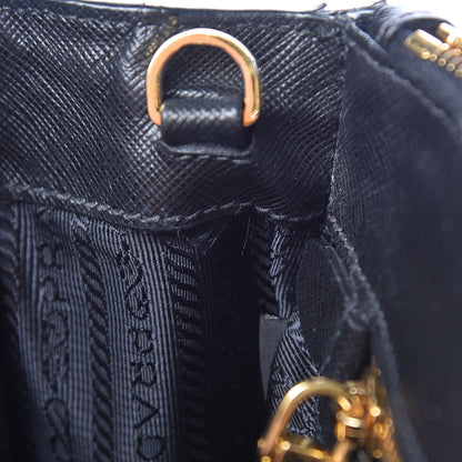 Prada Saffiano Mini Galleria Double Zip Tote Black 17 of 19