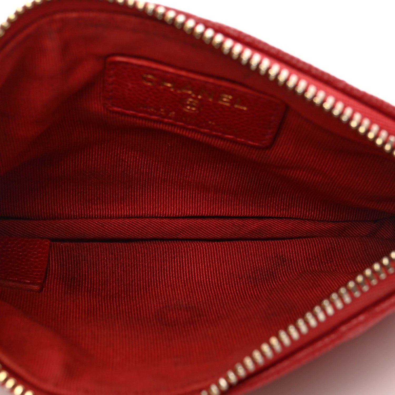 Chanel Caviar Quilted Small Cosmetic Case Red 5 of 10