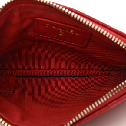 Chanel Caviar Quilted Small Cosmetic Case Red 5 of 10