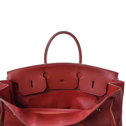 Hermes Taurillon Clemence Birkin 40 Rouge Casaque 9 of 46