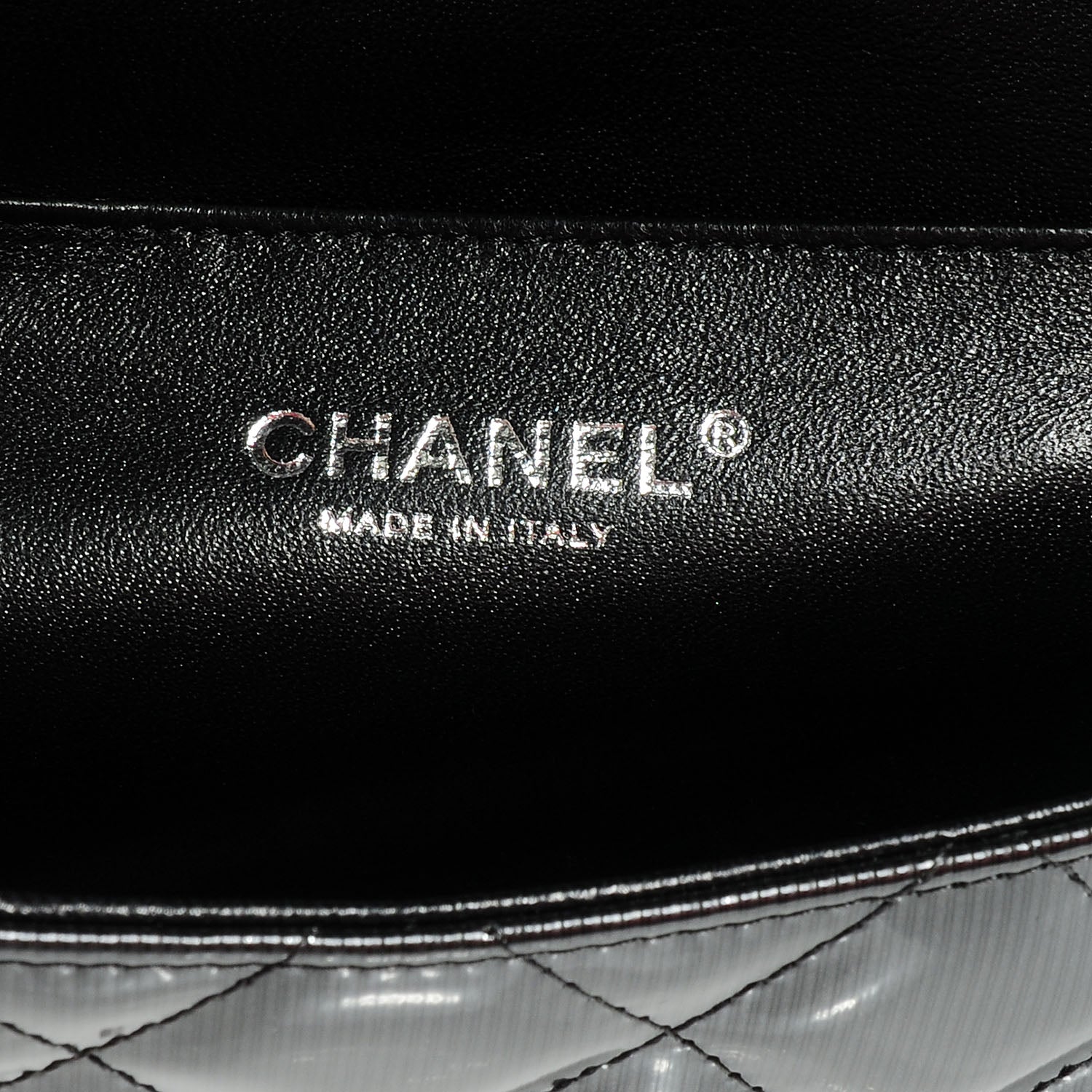 Chanel Striated Patent Quilted Clutch Flap Black 8 of 9