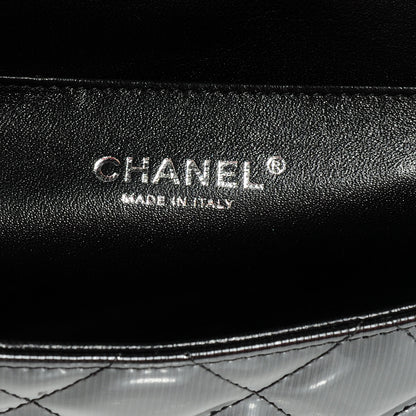 Chanel Striated Patent Quilted Clutch Flap Black 8 of 9