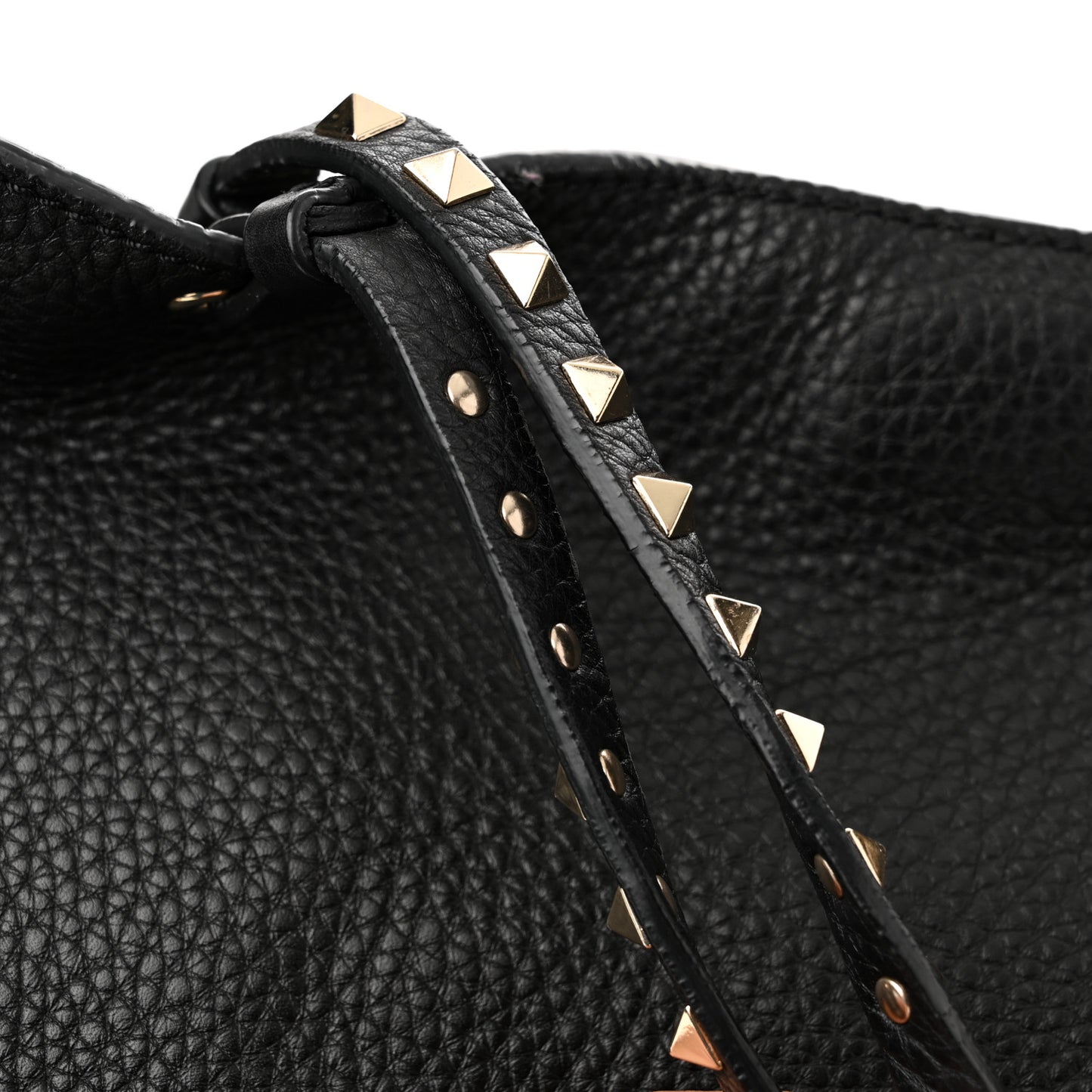 Alce Printed Calfskin Medium Rockstud Tote Black