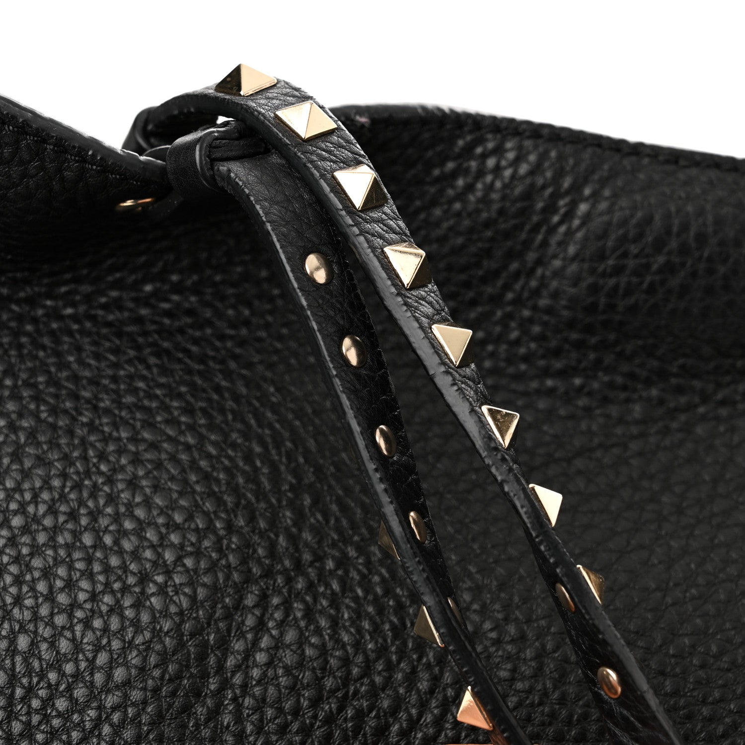 Valentino Garavani Alce Printed Calfskin Medium Rockstud Tote Black 11 of 11