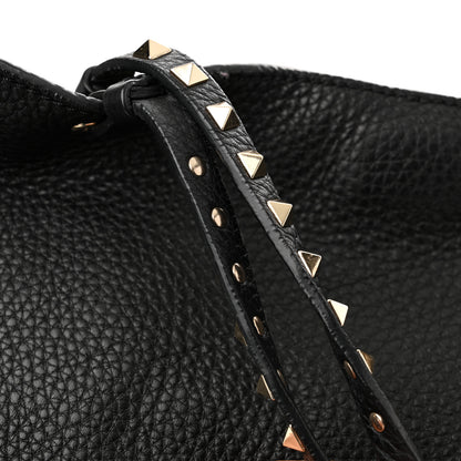 Valentino Garavani Alce Printed Calfskin Medium Rockstud Tote Black 11 of 11
