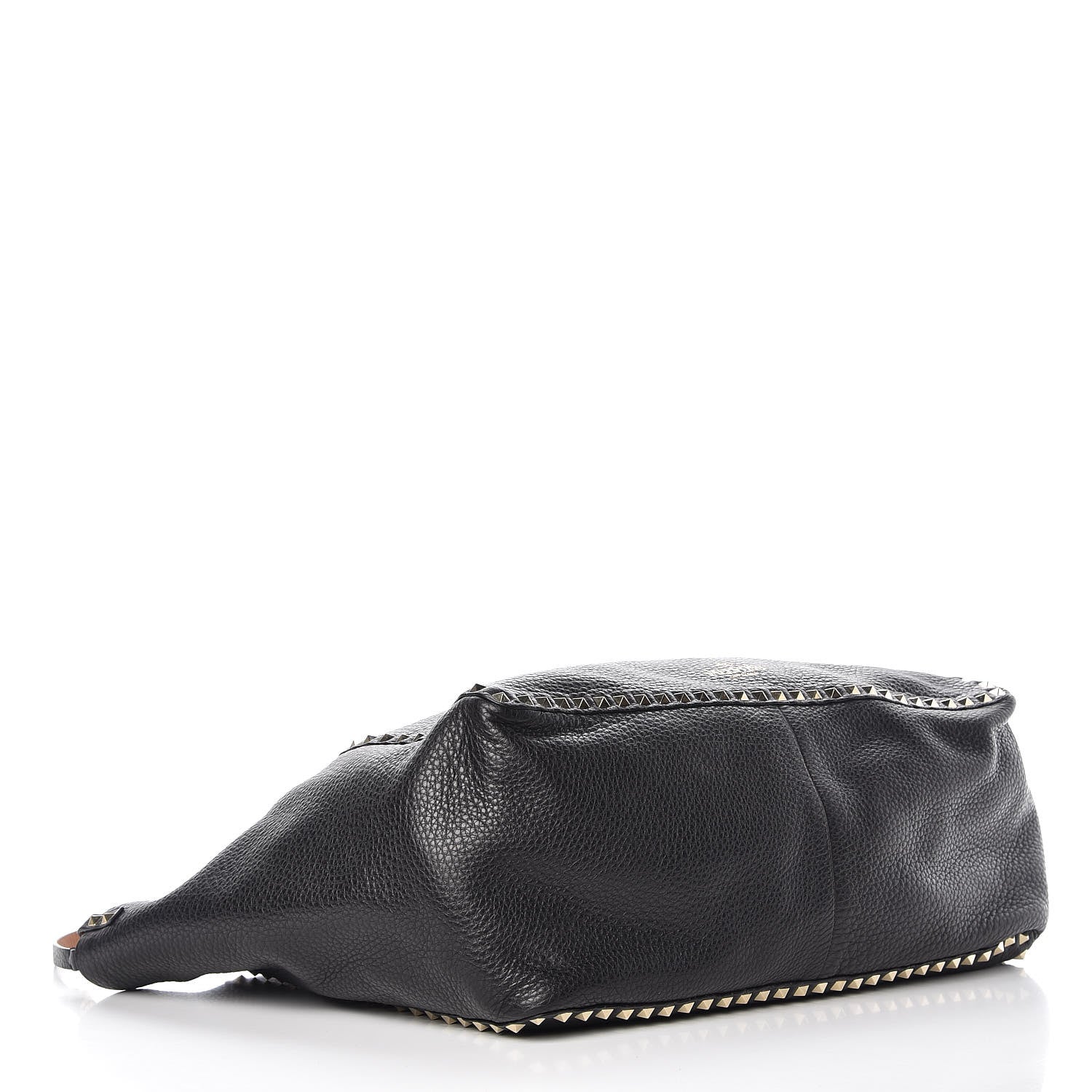 Valentino Garavani Pebbled Calfskin Large Rockstud Reversible Tote Black Light Cuir 6 of 9