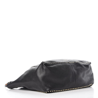Valentino Garavani Pebbled Calfskin Large Rockstud Reversible Tote Black Light Cuir 6 of 9