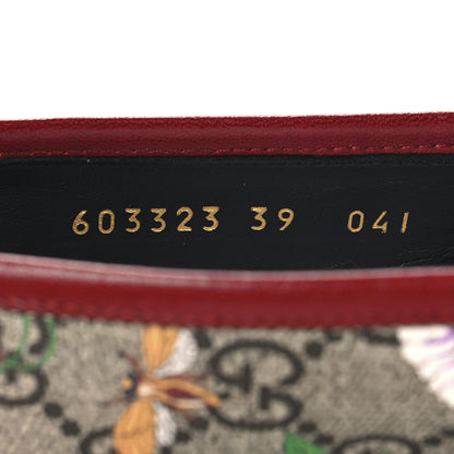 Gucci Canvas GG Monogram Flora Horsebit Womens Jordaan Loafers 39 Beige Ebony Multicolor Rosso 7 of 10