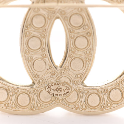 Chanel Pearl Crystal CC Brooch Gold 4 of 5