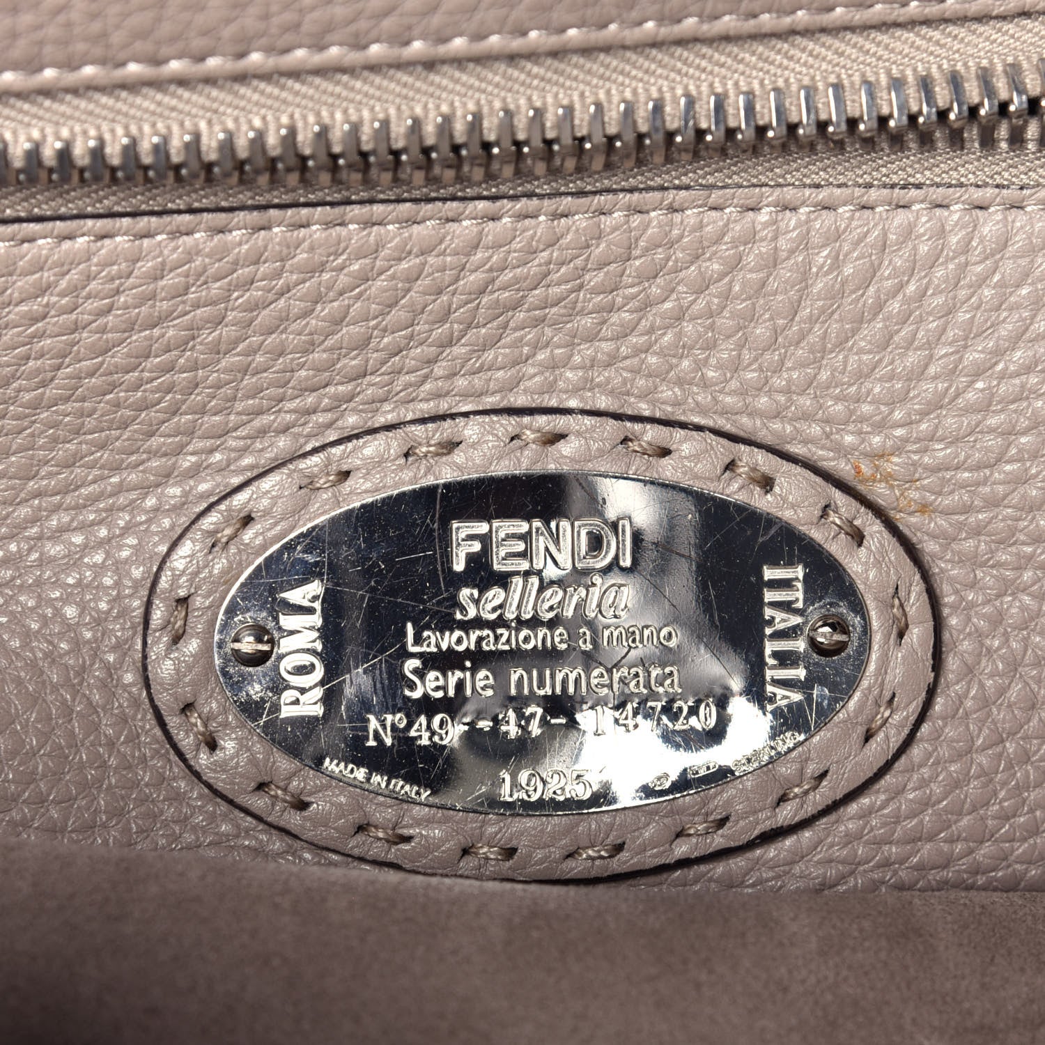 Fendi Cuoio Romano Selleria Medium Peekaboo Iconic Satchel Corda 6 of 9