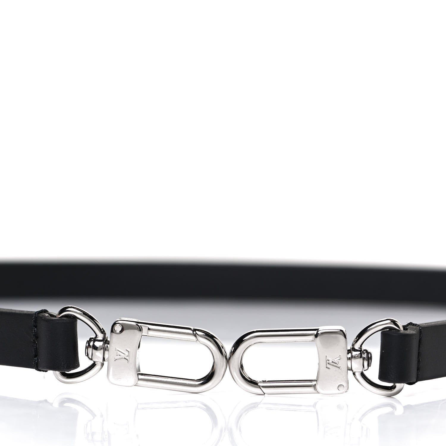 Louis Vuitton Calfskin 16mm Adjustable Shoulder Strap Black 3 of 4