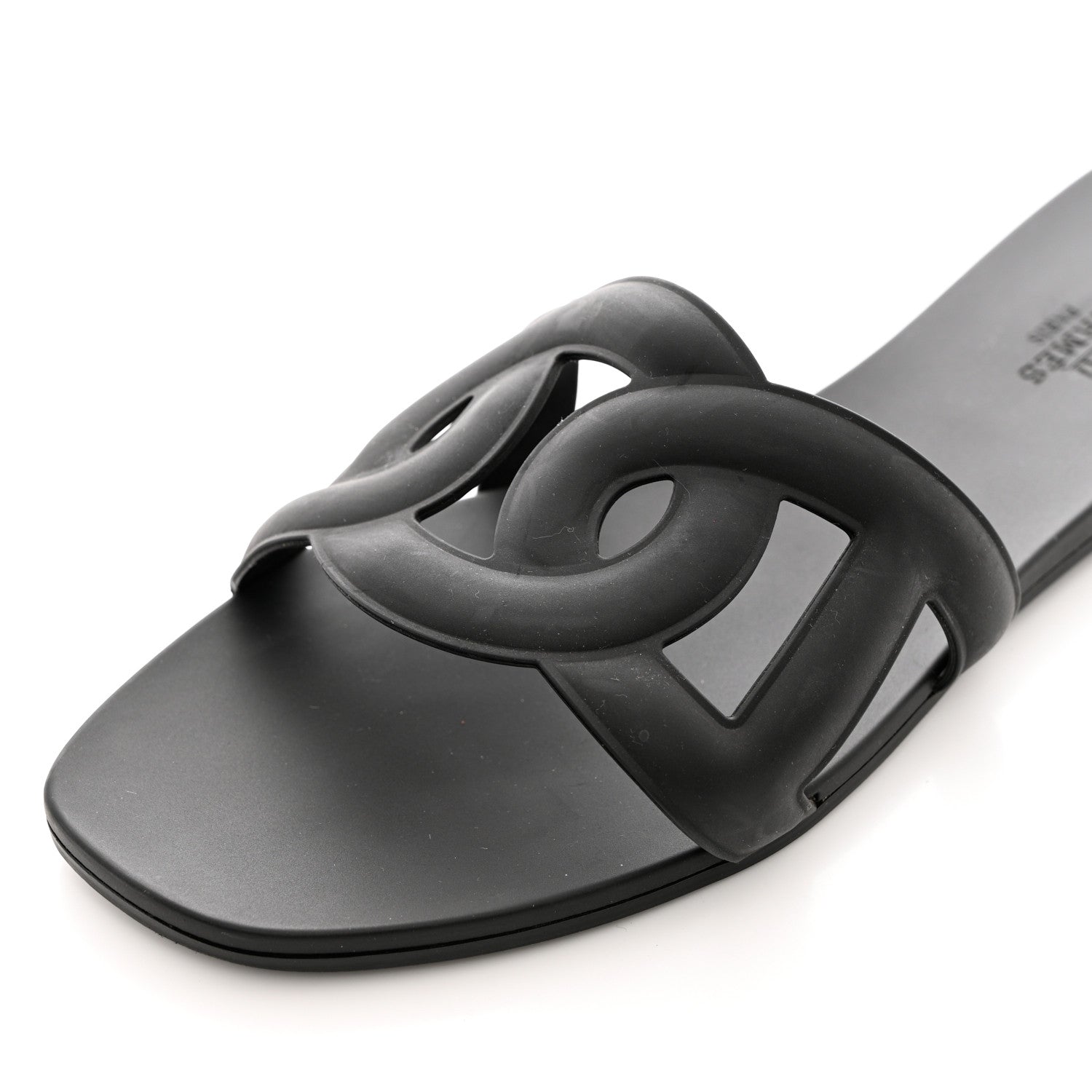 Hermes Rubber Aloha Sandals 39 Black 9 of 14