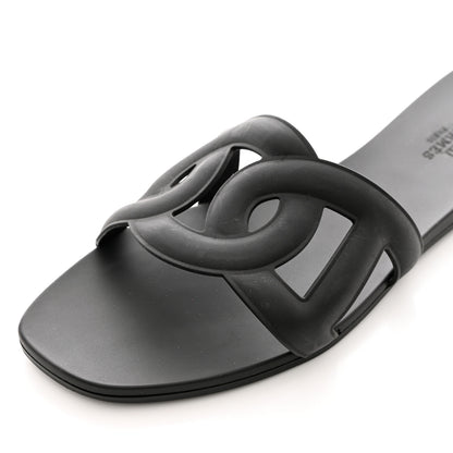 Hermes Rubber Aloha Sandals 39 Black 9 of 14