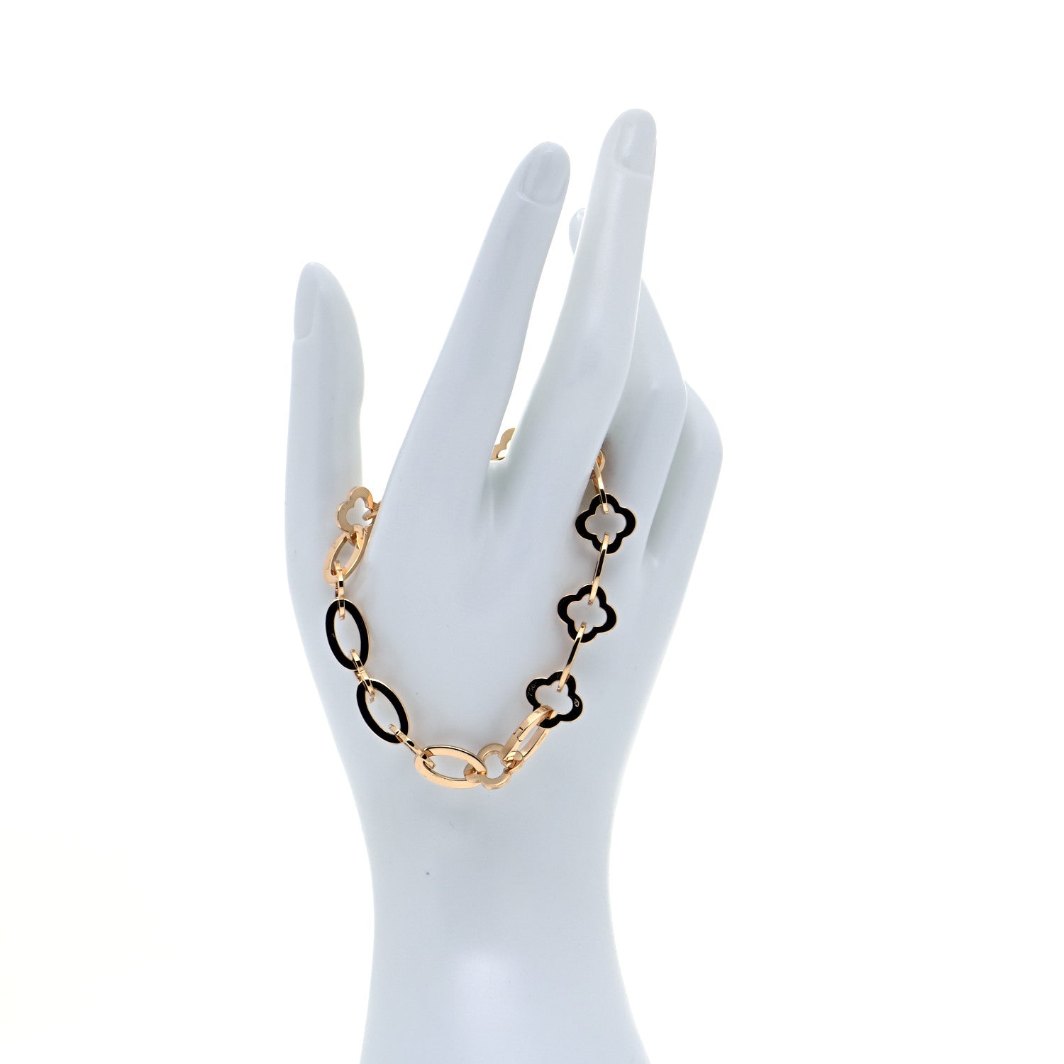 Van Cleef & Arpels 18K Yellow Gold Byzantine Alhambra Link Bracelet 2 of 9