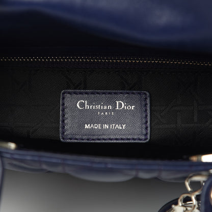 Christian Dior Lambskin Cannage Small Lucky Badges My Lady Dior Navy 6 of 15