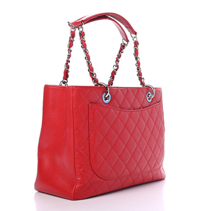 Chanel Caviar Quilted Grand Shopping Tote GST Red 2 of 4