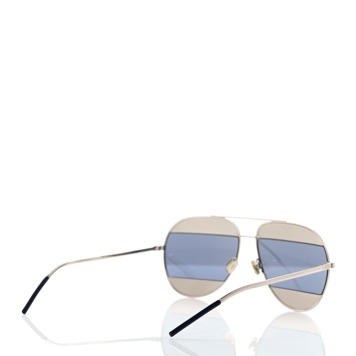 Christian Dior Split 1 Aviator Sunglasses Silver Blue 4 of 6