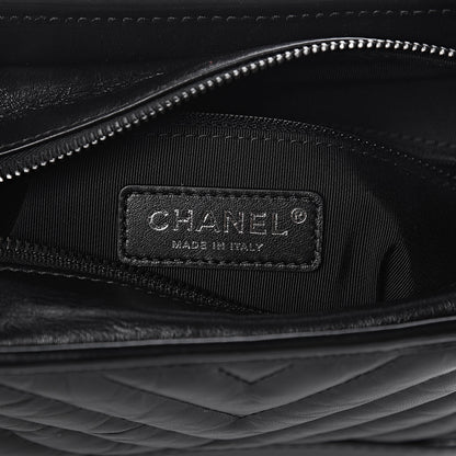 Chanel Aged Calfskin Chevron Quilted Small Gabrielle Hobo So Black 6 of 10