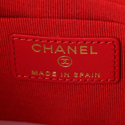 Chanel Caviar Quilted Crystal Enamel Cosmetic Case Red 6 of 10