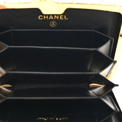 Chanel Glazed Goatskin Quilted Small Box With Chain Black 5 of 10