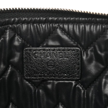 Chanel Sheepskin Chevron Quilted Medium Cosmetic Case Black 6 of 9