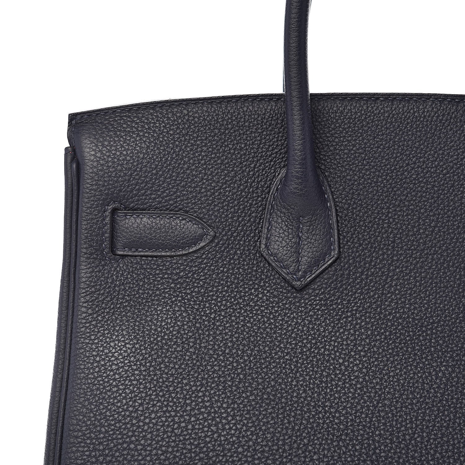 Hermes Togo Birkin Verso 30 Bleu Nuit Orange Poppy 24 of 34