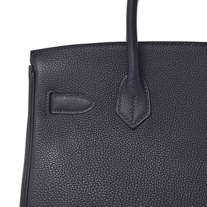 Hermes Togo Birkin Verso 30 Bleu Nuit Orange Poppy 24 of 34