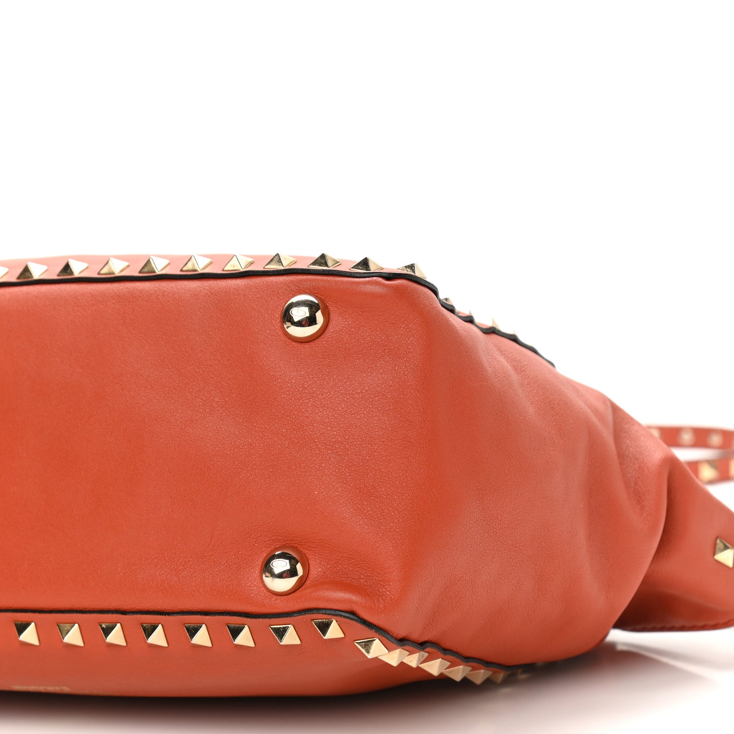 Vitello Small Rockstud Tote English Red