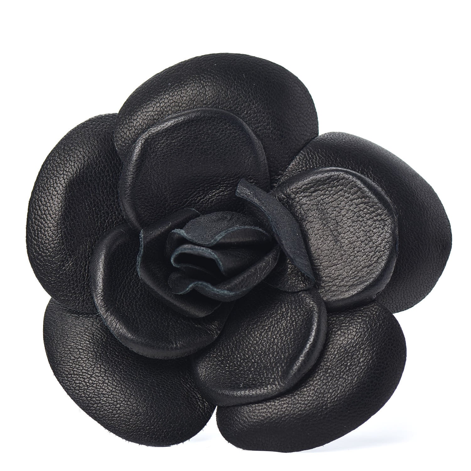 Chanel Lambskin Camellia Brooch Black 1 of 4