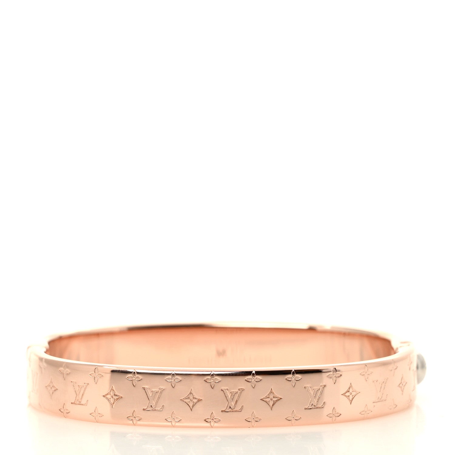 Louis Vuitton Brass Monogram Nanogram Cuff M Pink Gold 3 of 6