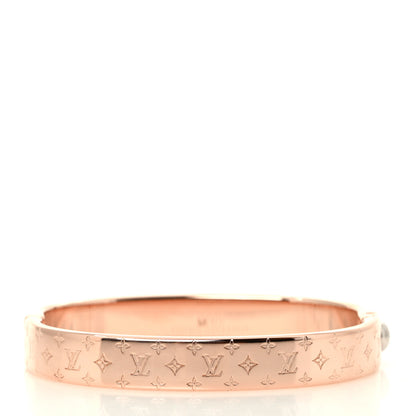 Louis Vuitton Brass Monogram Nanogram Cuff M Pink Gold 3 of 6