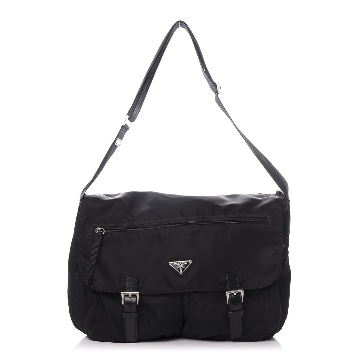 Nylon Vela Messenger Bag Black