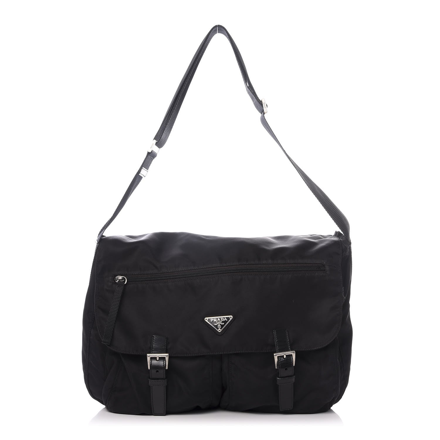 Prada Nylon Vela Messenger Bag Black 1 of 9