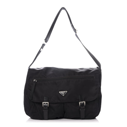 Prada Nylon Vela Messenger Bag Black 1 of 9