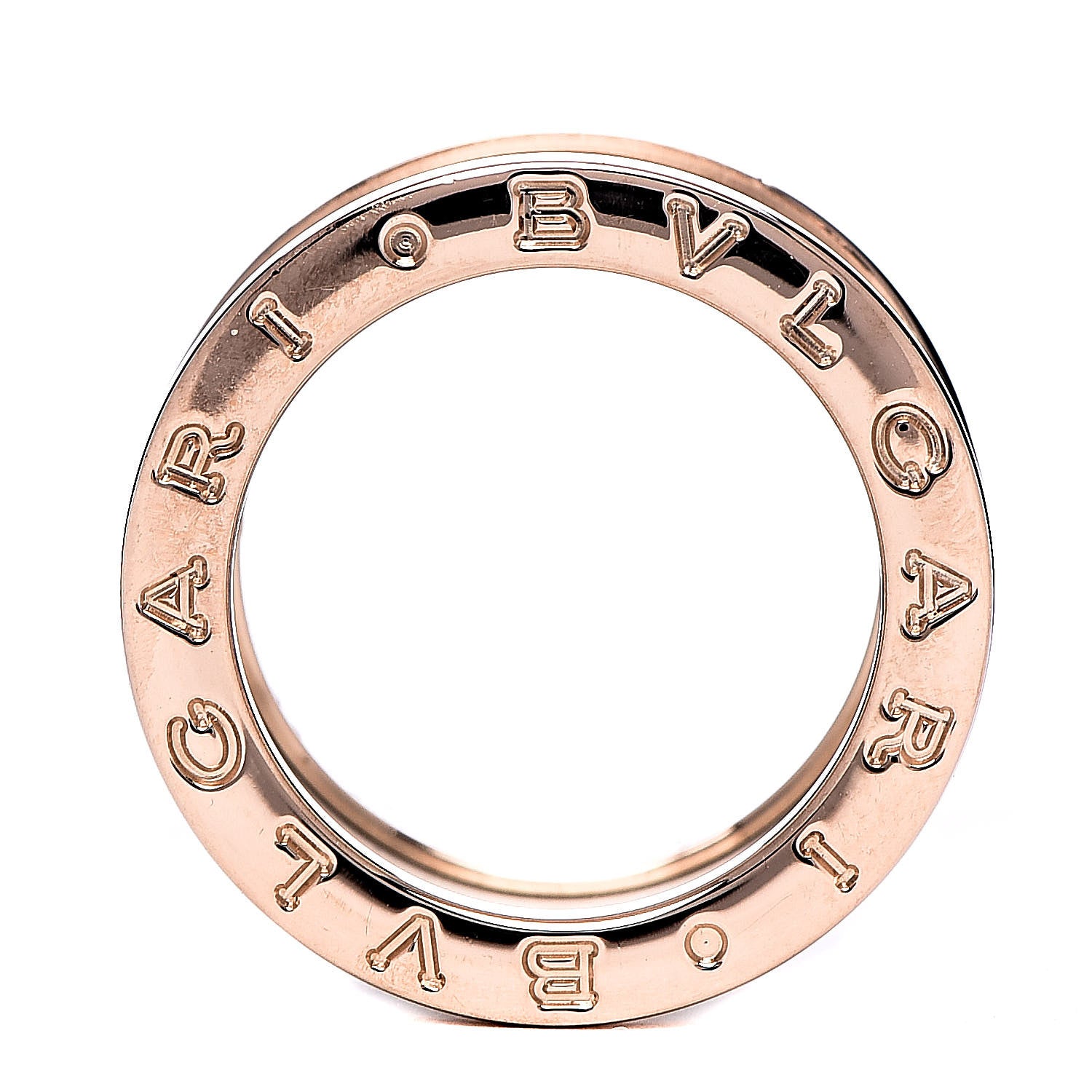 Bulgari 18K Rose Gold White Ceramic B.Zero1 Four-Band Ring 49 4.75 4 of 6