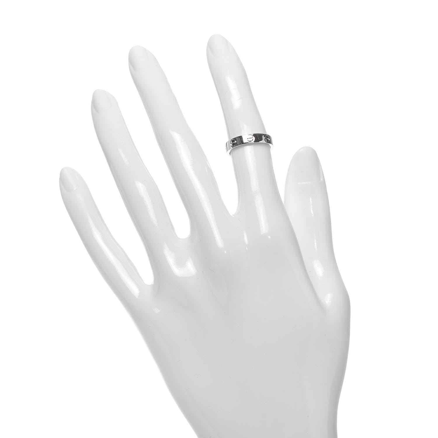 Cartier 18K White Gold 3.5mm LOVE Wedding Band Ring 47 4 2 of 4