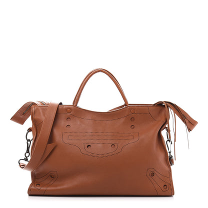 Balenciaga Veau Soyeux Perforated Blackout Hardware City Marron Caramel 3 of 12
